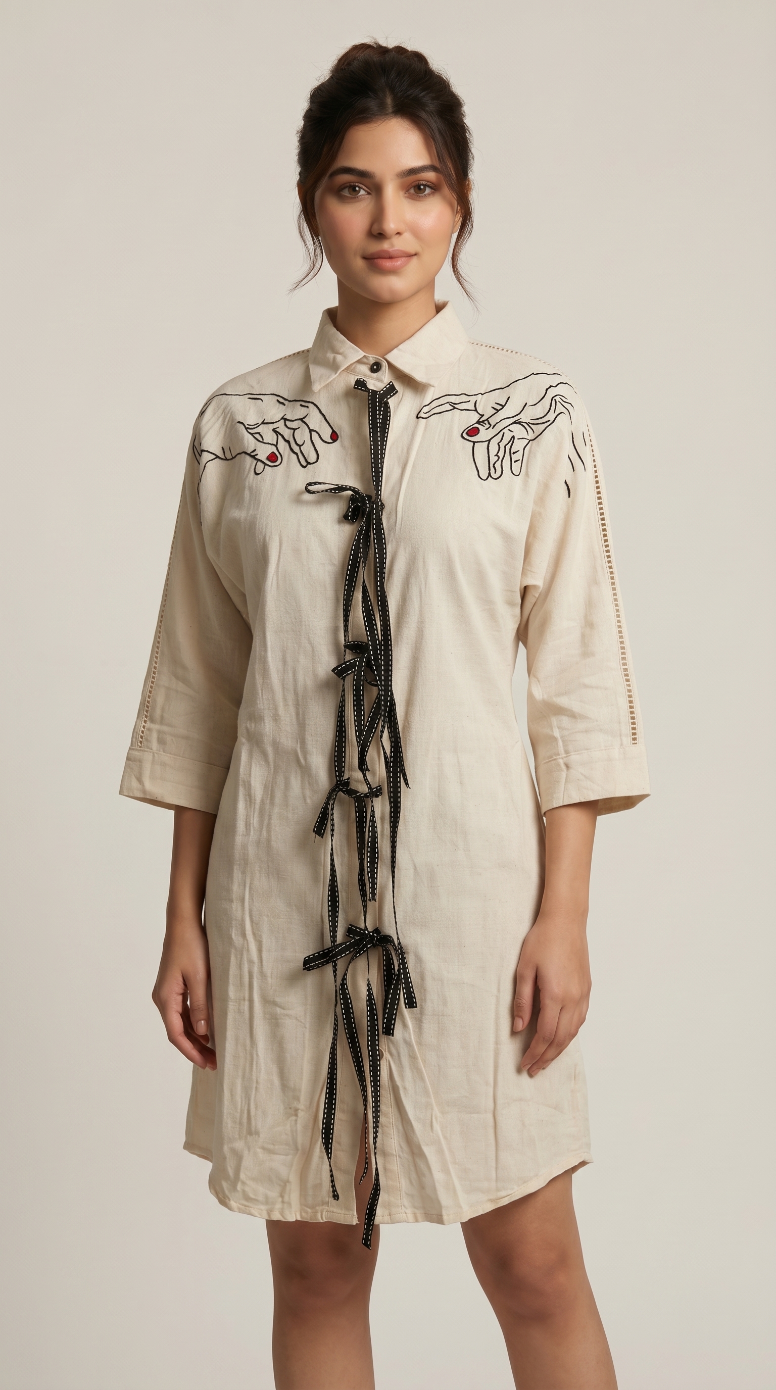 Beige with finger's design
